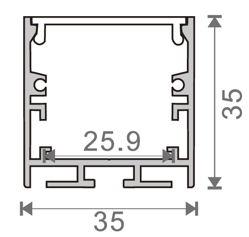 2 Meters - 35mm x 35mm Black LED Profile Extrusion with Diffuser