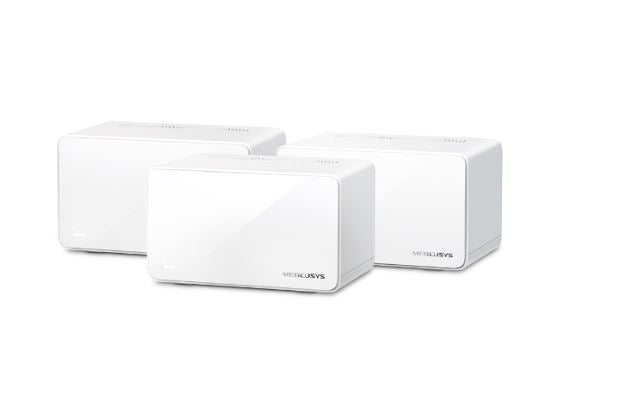 Mercusys Halo H90X(3-pack) AX6000 Whole Home Mesh WiFi 6 System, 6000 Mbps Dual Band Wi-Fi, Up to 800 Square Meters, 1148/4804 Mbps, MU-MIMO, BeamF